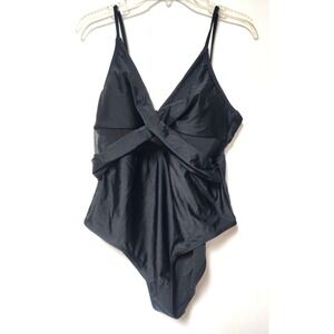 Cupshe Women's  Black Mesh One Piece Swimsuit  XL  New with Tags